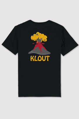  Camiseta Klout Volcano para Hombre y Mujer Negro