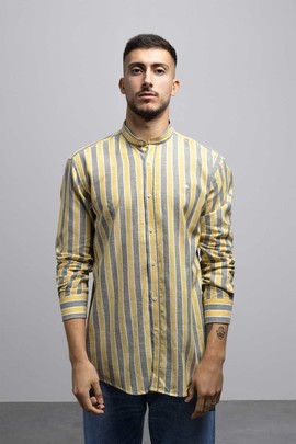  Camisa Klout Alborada Rayas para Hombre Amarilla