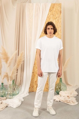  Camiseta Klout Organic Label Blanco para Hombre