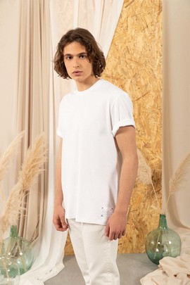  Camiseta Klout Organic Label Blanco para Hombre