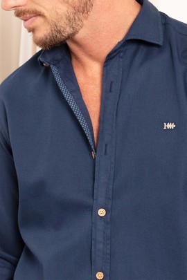  Camisa Klout Panama Azul Marino Para Hombre 