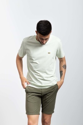  Bermuda Klout Chino Washed Vede Khaki para Hombre
